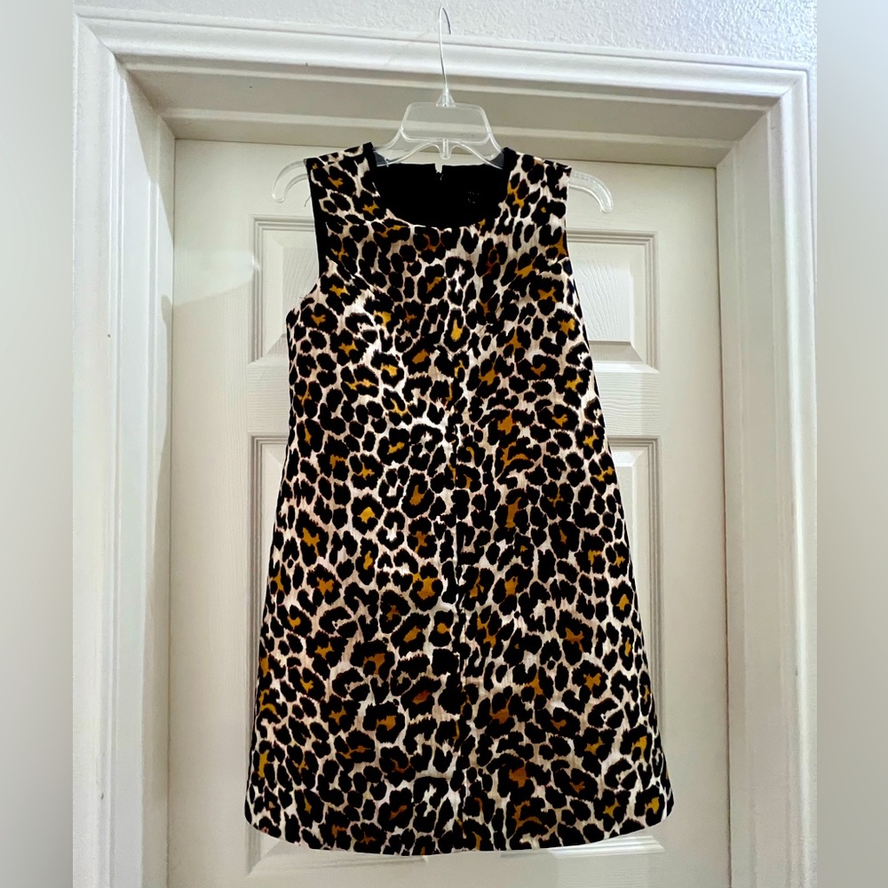 High quality J Crew leopard Business Dress. PETITE. Only worn once or twice!
